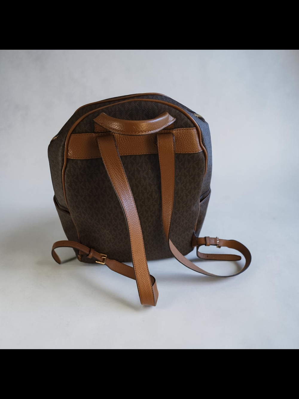 Michael Kors Brown Logo Dome Backpack with Gold Hardware - Picture 3 of 10